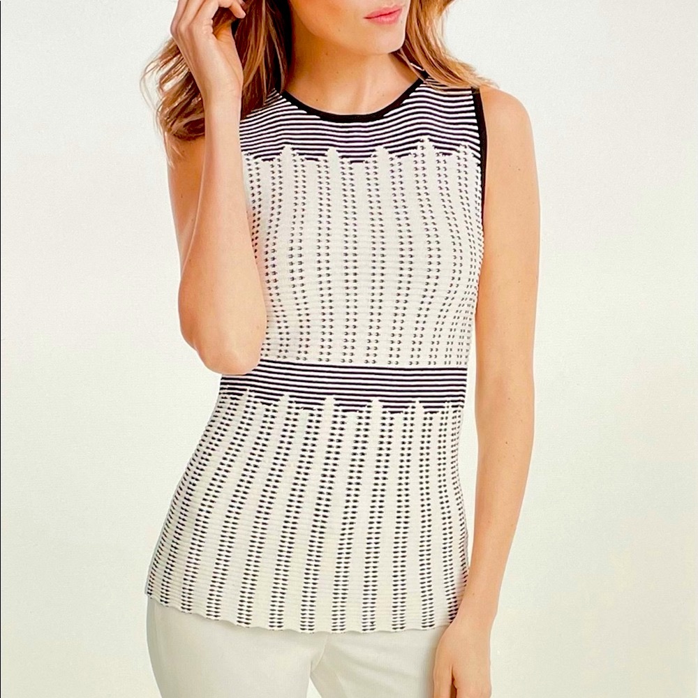 NWT WHBM Sleeveless Graphic Dot Sweater  XS